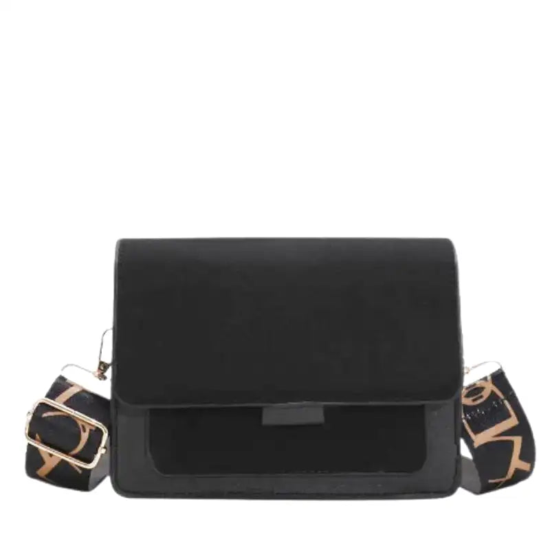 SUSANA - Bolso Bandolera Chic con solapa - Negro - CARMEN VELVET