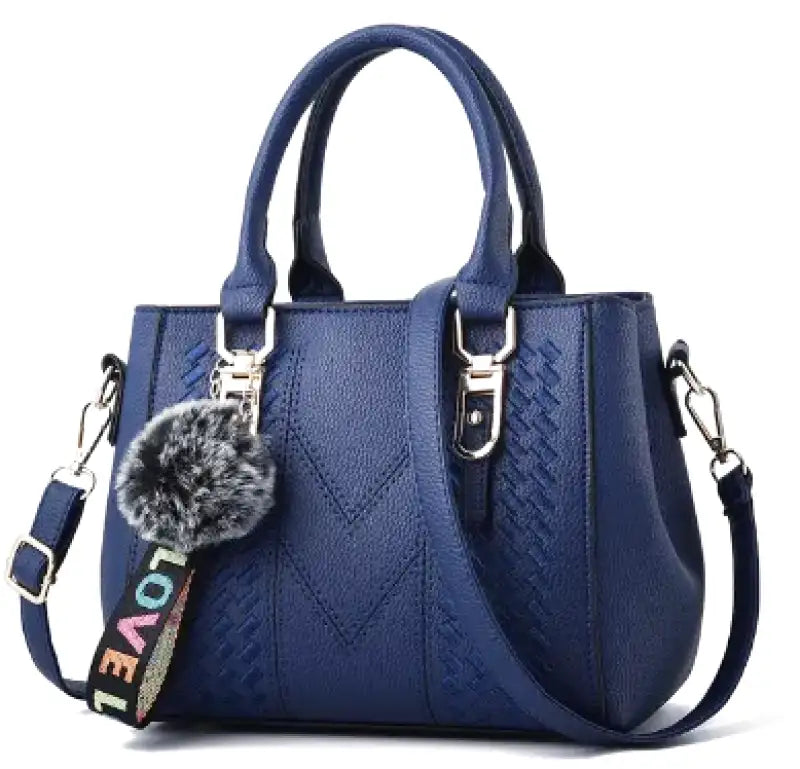 TANIA - Bolso Bandolera extraíble en cuero - Azul - CARMEN VELVET