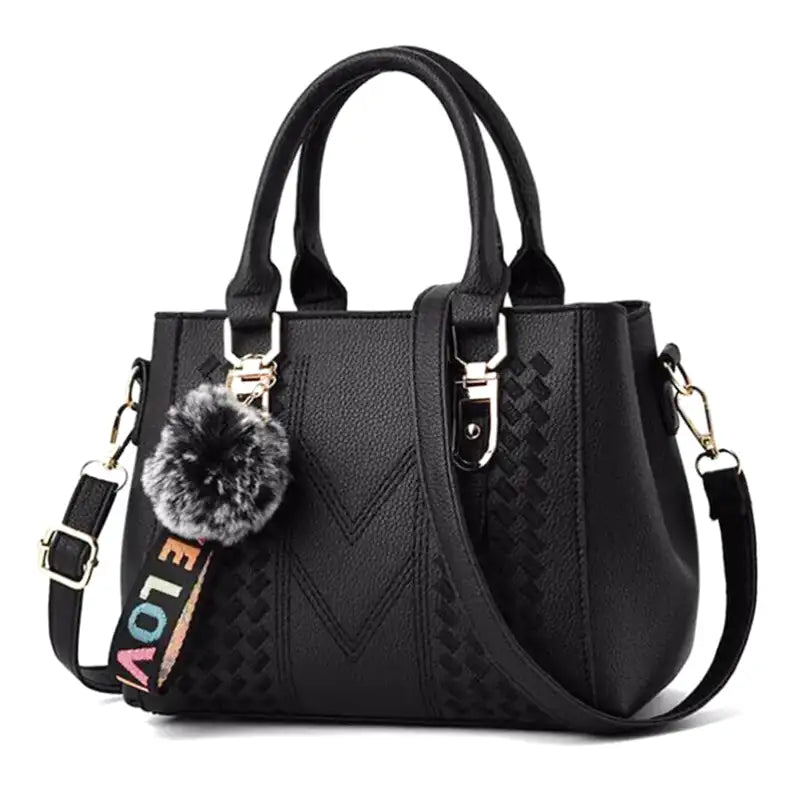 TANIA - Bolso Bandolera extraíble en cuero - Negro - CARMEN VELVET