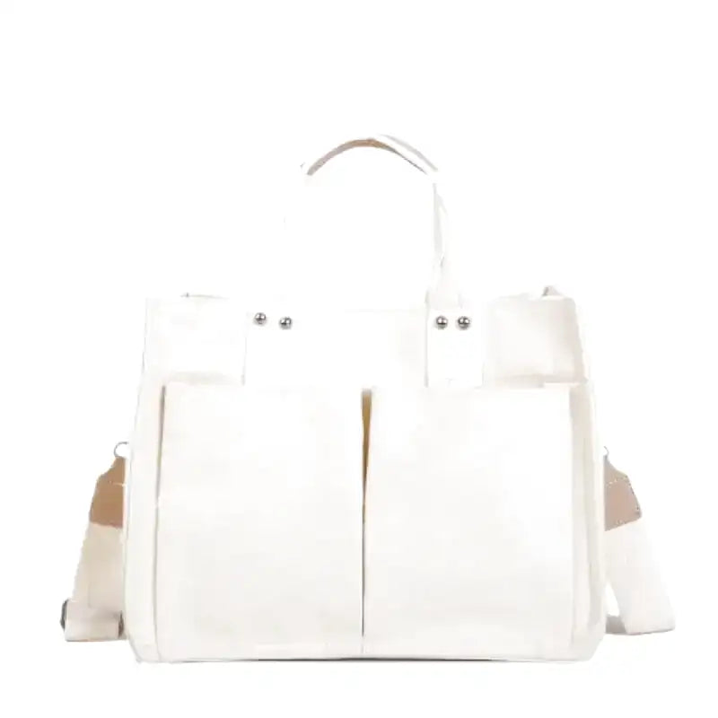 TERPSICHORE - Bolso Grande multibolsillos en lona resistente - Beige - CARMEN VELVET