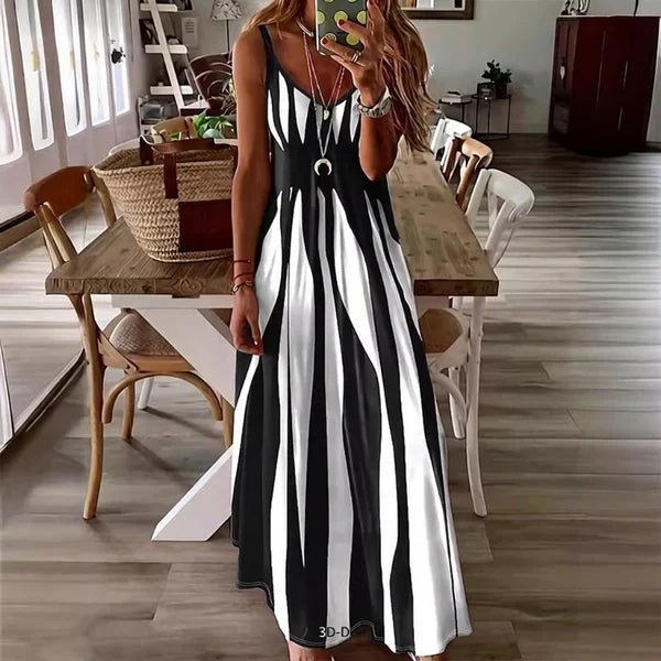 Clara - Vestido largo con motivo de rayas