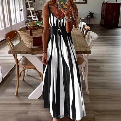 Clara - Vestido largo con motivo de rayas