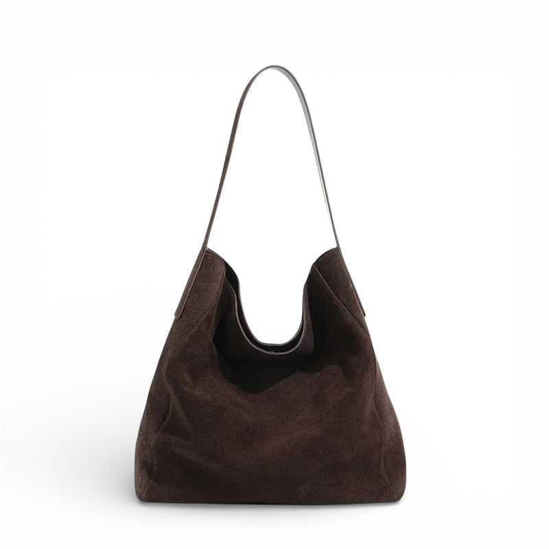 GANYA - Bolso Grande para el Día a Día suave en ante - Café - CARMEN VELVET
