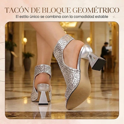 Sabela - Elegantes sandalias de tacón con punta abierta