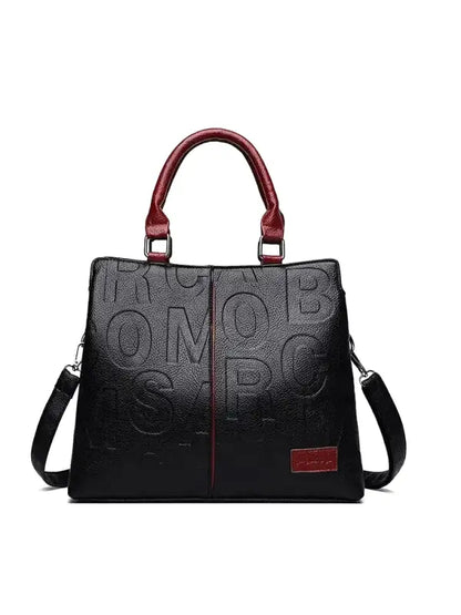 URANIE - Bolso Grande en cuero suave resistente con asa y bandolera - Rojo - CARMEN VELVET
