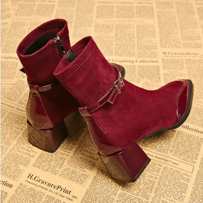 Coral - Botines de efecto ante con hebilla