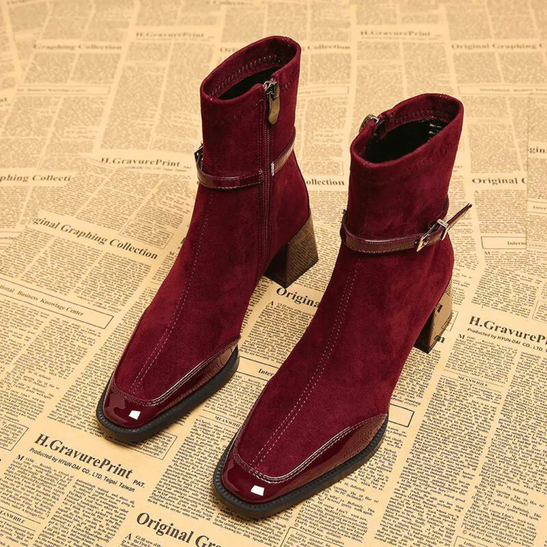 Coral - Botines de efecto ante con hebilla