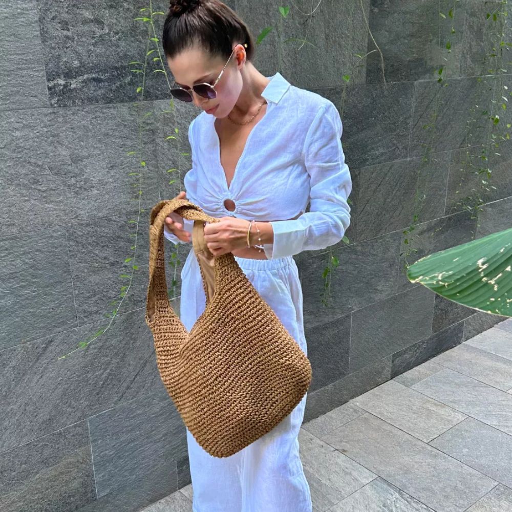Malena - Bolso hobo de paja de gran capacidad | CARMEN VELVET