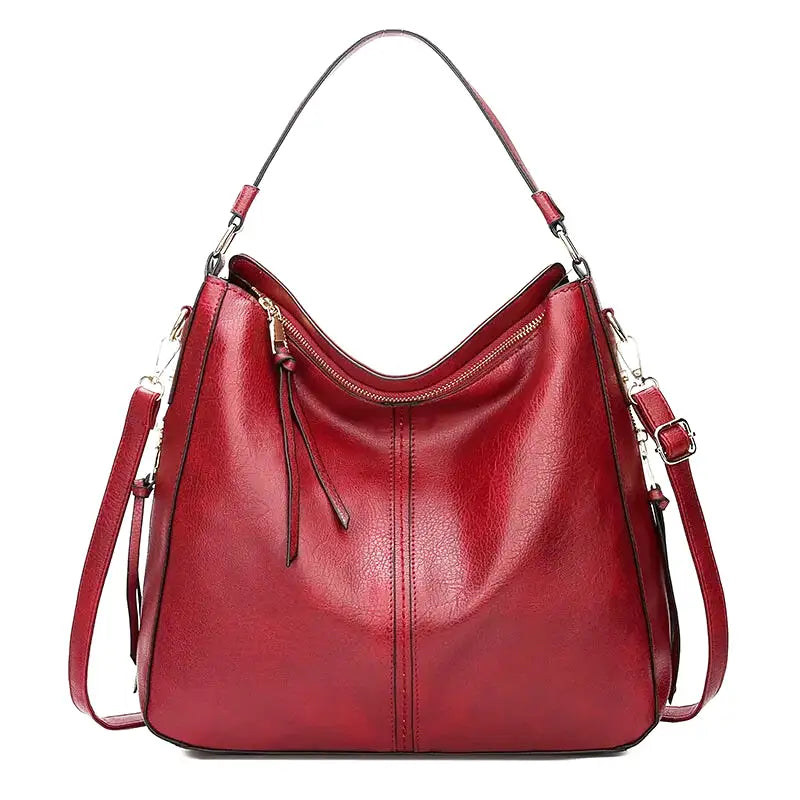 YUDITH - Bolso grande bandolera en cuero - Rojo - CARMEN VELVET