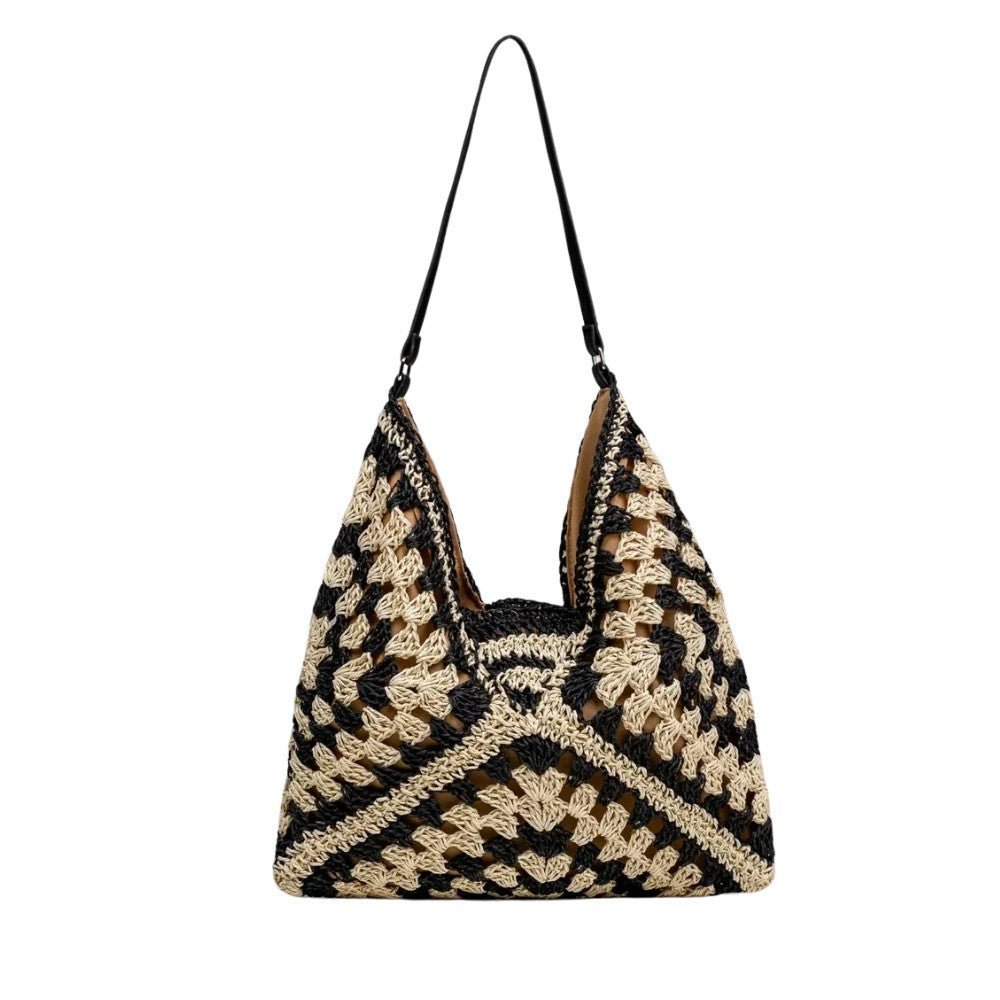 Mariela - Bolso de hombro tejido con diseño bicolor | CARMEN VELVET