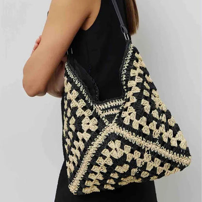 Mariela - Bolso de hombro tejido con diseño bicolor | CARMEN VELVET