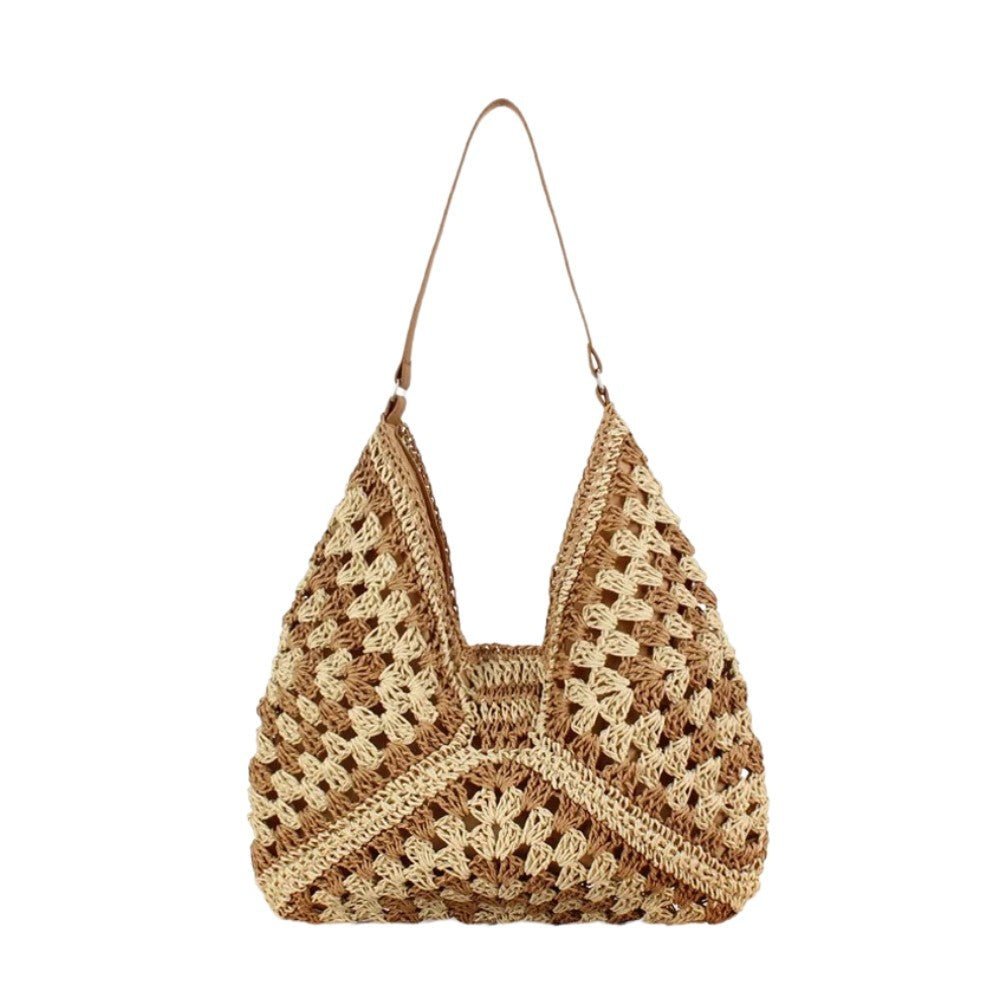 Mariela - Bolso de hombro tejido con diseño bicolor | CARMEN VELVET