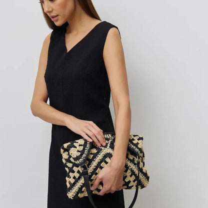 Mariela - Bolso de hombro tejido con diseño bicolor | CARMEN VELVET