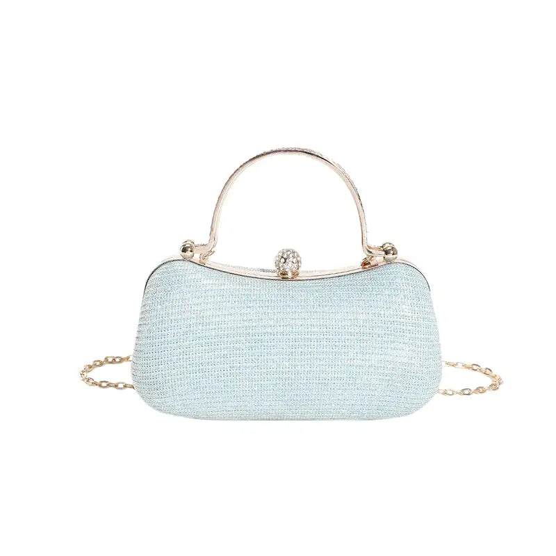 ZÉLIE - Bolso Pequeño de fiesta en bandolera - Azul Claro - CARMEN VELVET