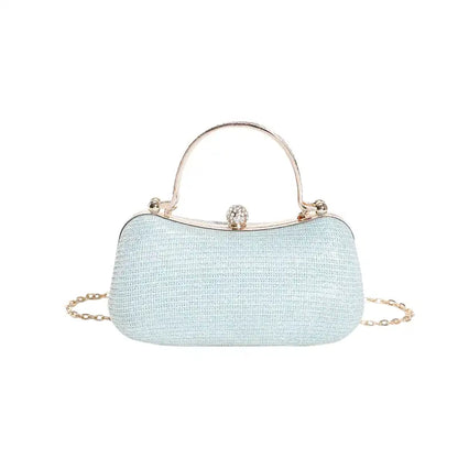 ZÉLIE - Bolso Pequeño de fiesta en bandolera - Azul Claro - CARMEN VELVET